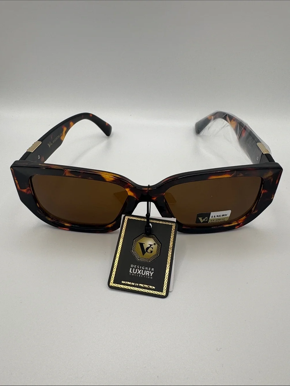 Designer Luxury Tortoiseshell Women’s Sunglasses - Brown Lenses